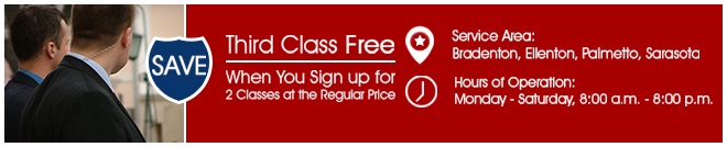 Special offer: your third security training class is free when you sign up for two classes at the regular price.